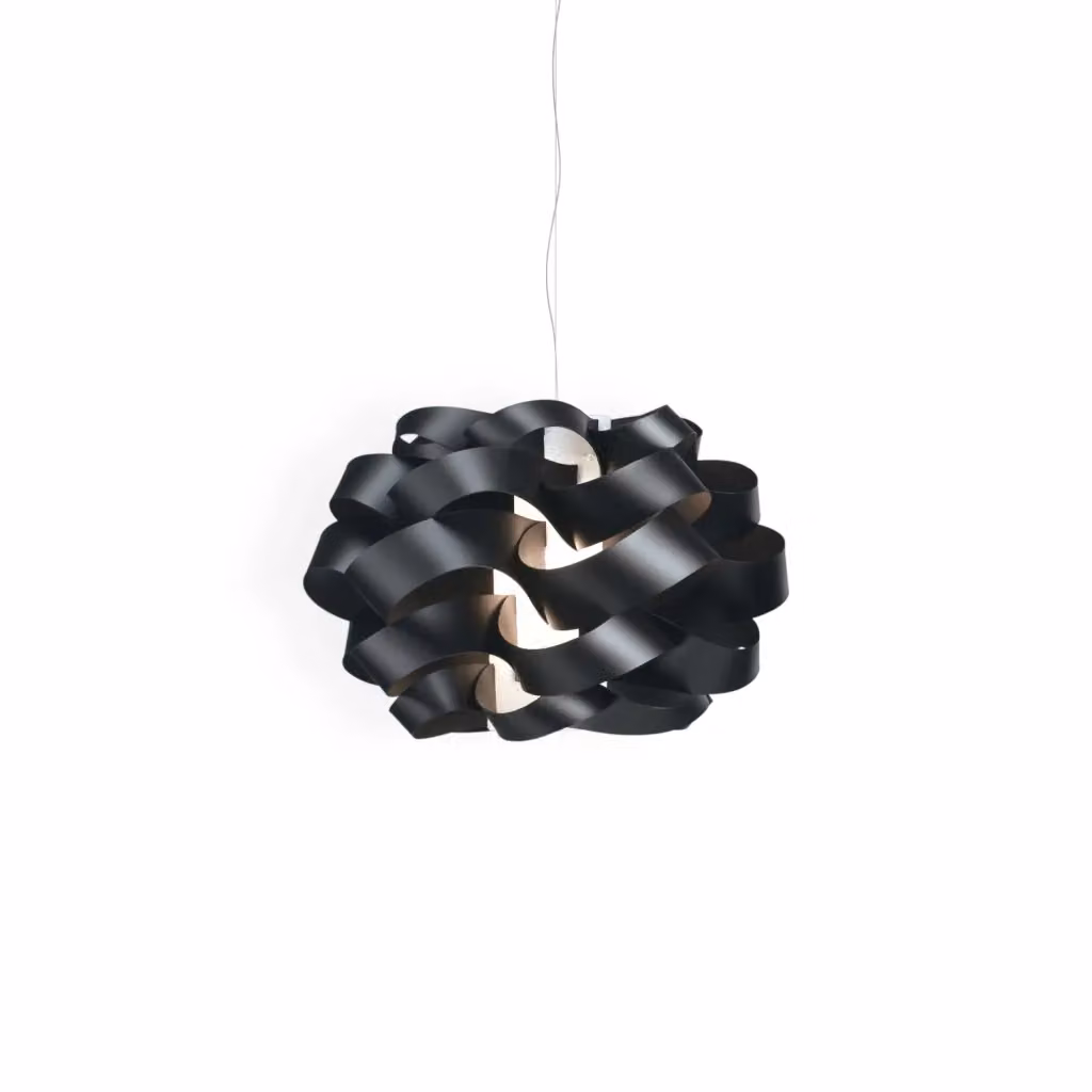 Lampada a sospensione moderna Cloud Linea Zero in metallo e plastica nera e cromo con attacco E27 – 2