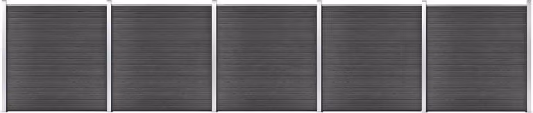 Maison Exclusive - Set di elementi per recinzione in WPC 872 x 186 cm, nero