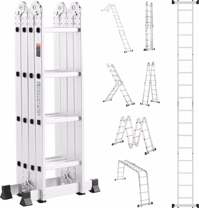 Scala multiuso Scala multifunzionale Impalcatura a pioli 7 in 1 4 gradini 4600 mm