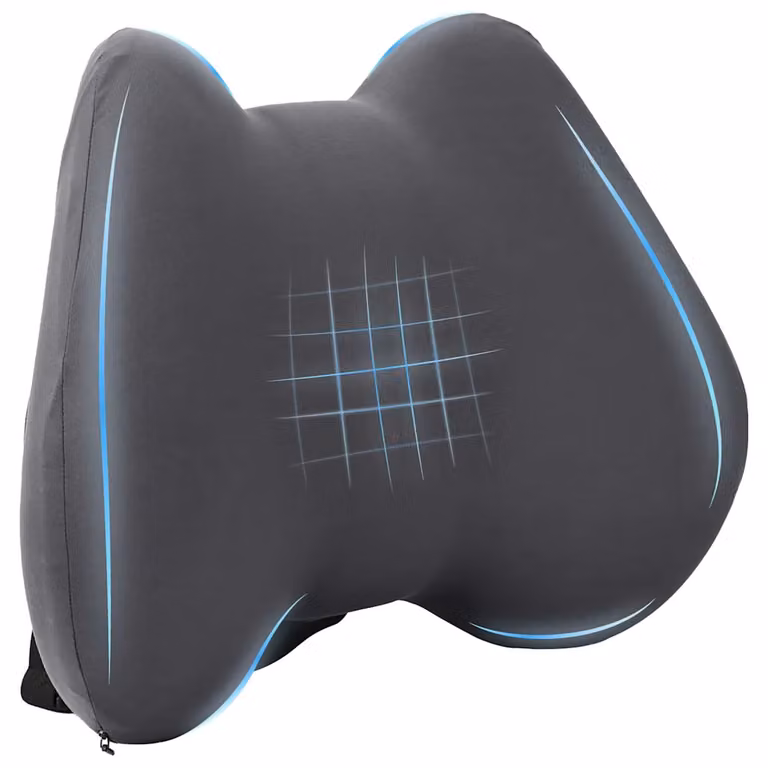 vidaXL Cuscino lombare in memory foam grigio con rivestimento traspirante e lavabile L: 42 cm, P: 32 cm, H: 14 cm