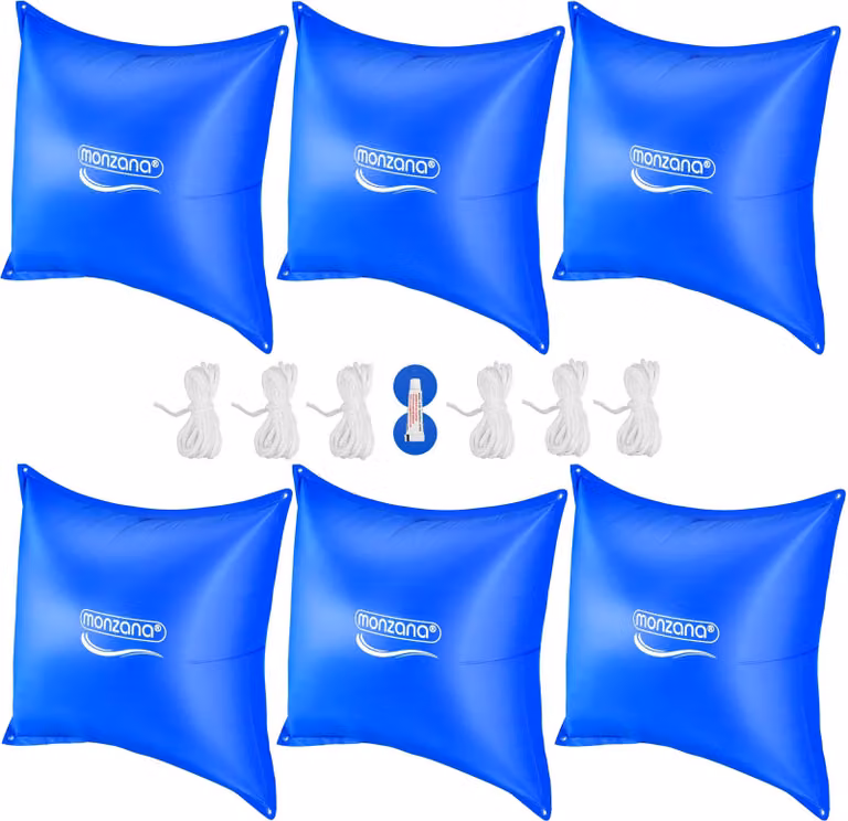 Set di cuscini per piscina, 6 pezzi, blu, 120x120 cm, adatti all'inverno