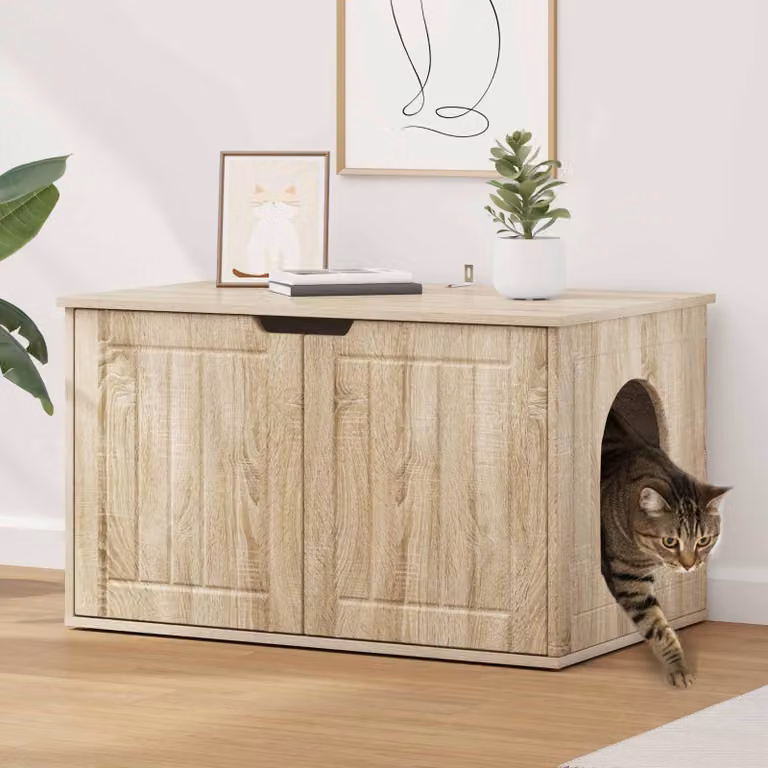 Casa per Gatti vidaXL in Legno Sonoma Marrone L: 85 cm, P: 55 cm, H: 50,5 cm