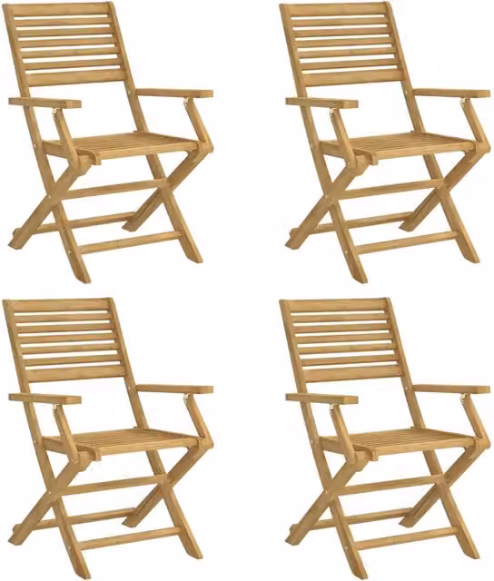 Sedie Giardino Pieghevoli 4 pz | Sedie da Esterno 54,5x61,5x86,5 cm Massello Acacia