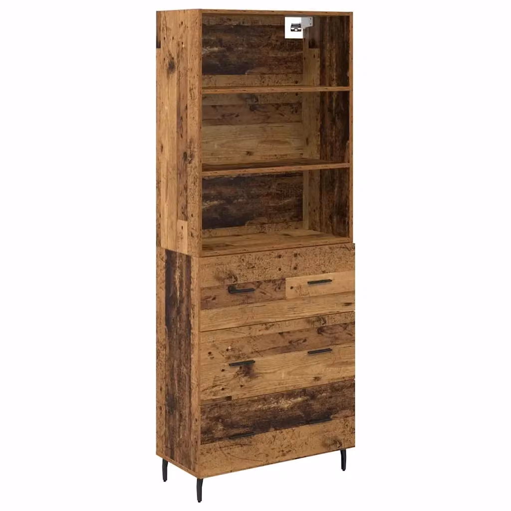 Credenza moderna vidaXL in legno e metallo marrone, set di 2 pezzi, L/P/H: 69,5 x 32,5 x 180 cm – 2