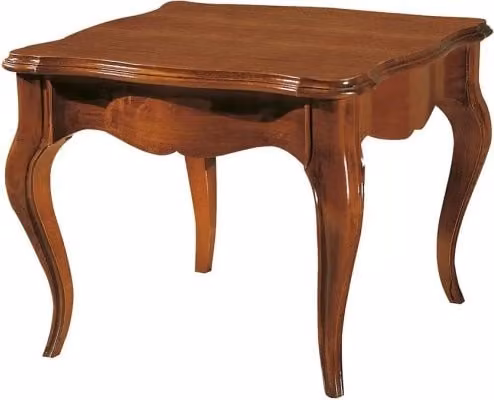 Tavolino quadrato in legno massello tinta noce l.65 p.65 h.49 - Mobili 2G