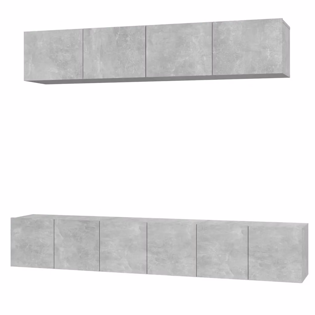 Set di mobili porta TV da soggiorno vidaXL in legno multistrato grigio opaco con design astratto e montaggio a parete – 2
