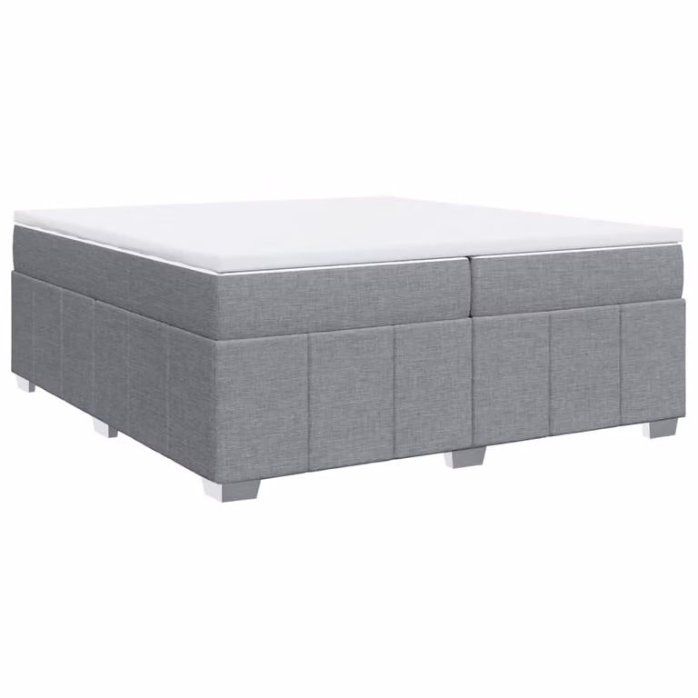Giroletto a Molle con Materasso Grigio Chiaro 200x200cm Tessuto