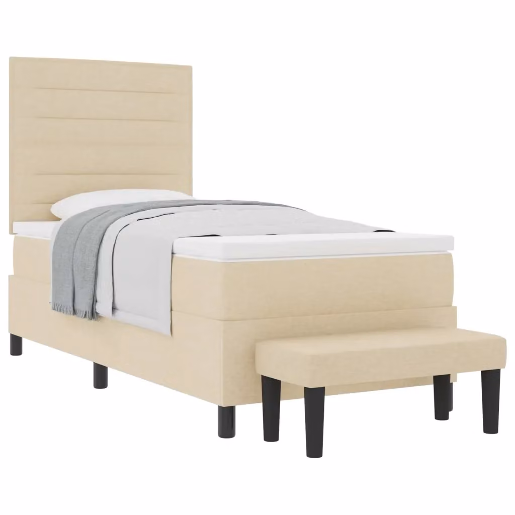 Letto ibrido con molle a tasche e struttura imbottita vidaXL, colore beige, L/P: 100 x 200 cm – 2