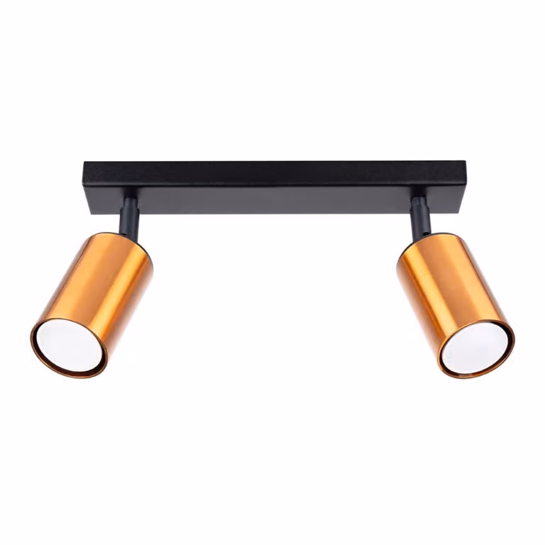 Lampada da soffitto WINX 2 nero/coop 2xGU10 10W acciaio 18.5x6x30cm Sollux Lighting