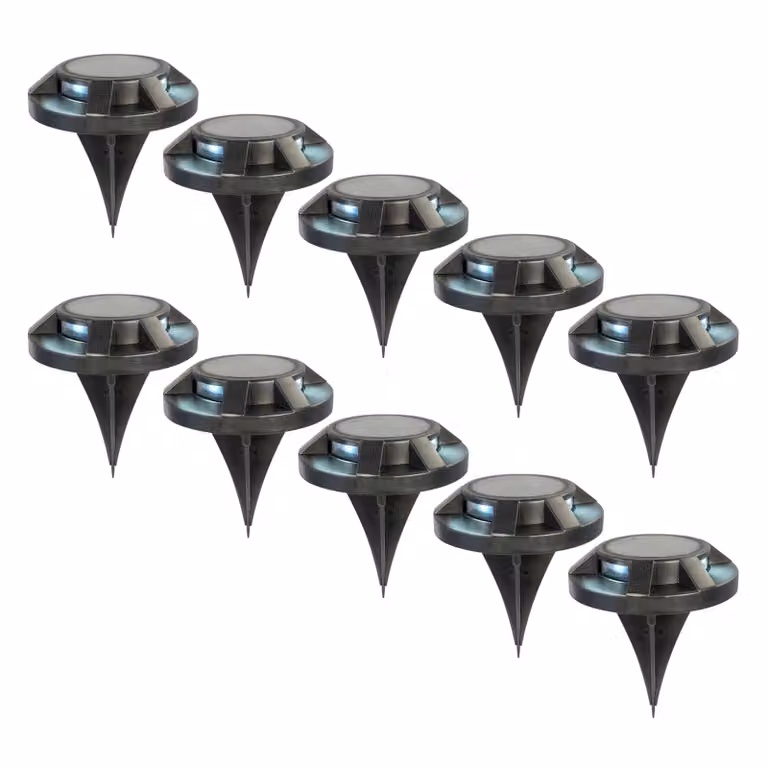 Lampada da terra solare a LED GRUNDIG 120 mm, nera, set da 10 pezzi