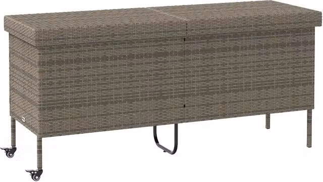 Contenitore da giardino in rattan con ruote grigio L: 160 cm, P: 55 cm, H: 75 cm CFW5864036