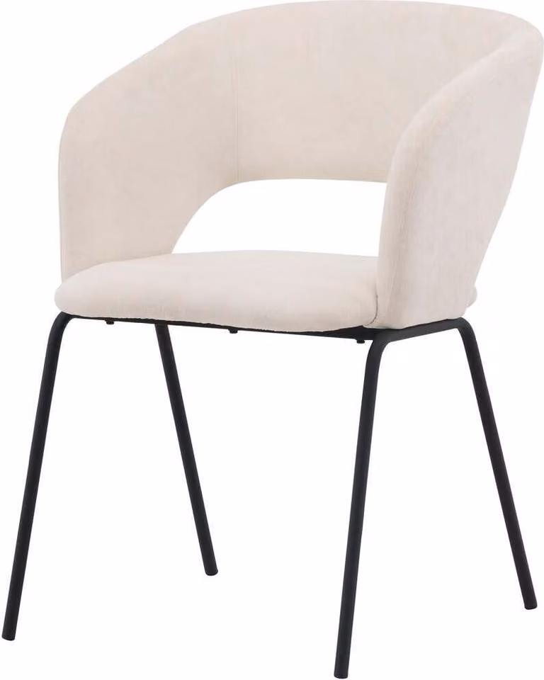 FURNLUX Sedia da pranzo Day Beige Und Black 66cm / Hauptfarbe: Beige / Dimensioni: 66 x 66 x 86 cm