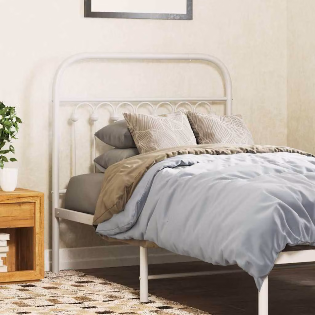 Testiera di ricambio in metallo vidaXL bianca per letto 90x190 cm