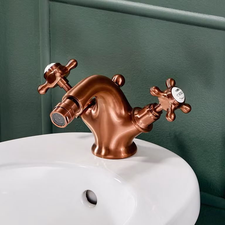 Rubinetto Bidet Monoforo Tradizionale - Finitura Rame Satinato - Stile Classico ed elegante