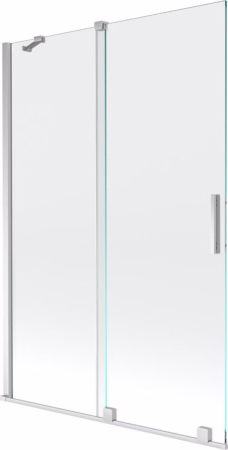 Mexen Velar paravento per vasca da bagno a 2 ante scorrevoli 120 x 150 cm, trasparente, cromato - 896-120-000-01-01