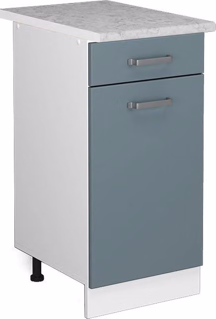 Mobiletto base per cucina Vicco R-Line Grigio-blu/Bianco con ante a battente e ripiani interni L/P/H: 40 x 60 x 81,6 cm