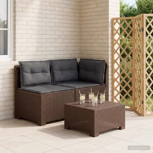 Divano da Giardino a 2 Posti con Cuscini Aspetto Rattan 2 posto 8011945