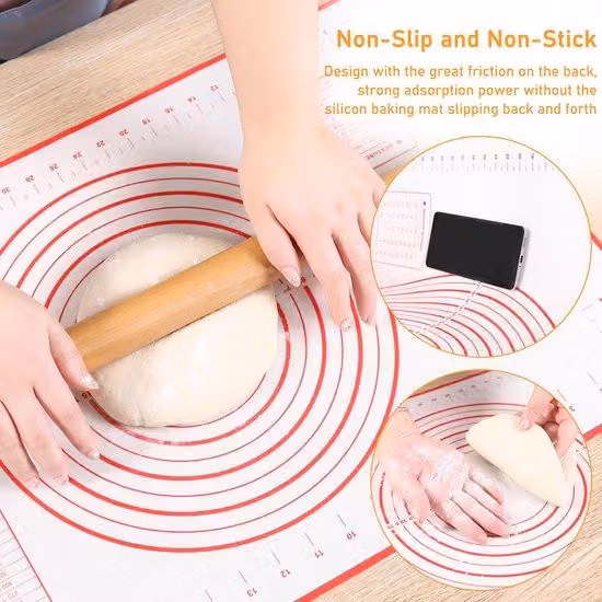 Teglia in silicone Bakmat 40x60 cm con fondo antiscivolo e indicatori di misura