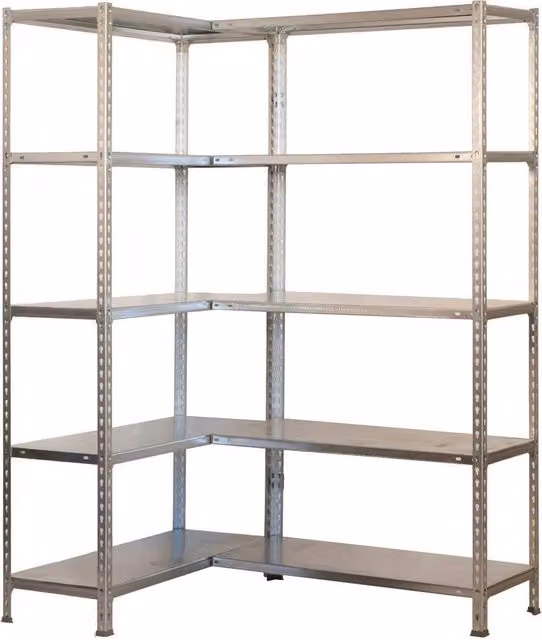Scaffale in metallo Simon Rack con 10 ripiani colore argento H: 180 cm, L: 90 cm, P: 30 cm