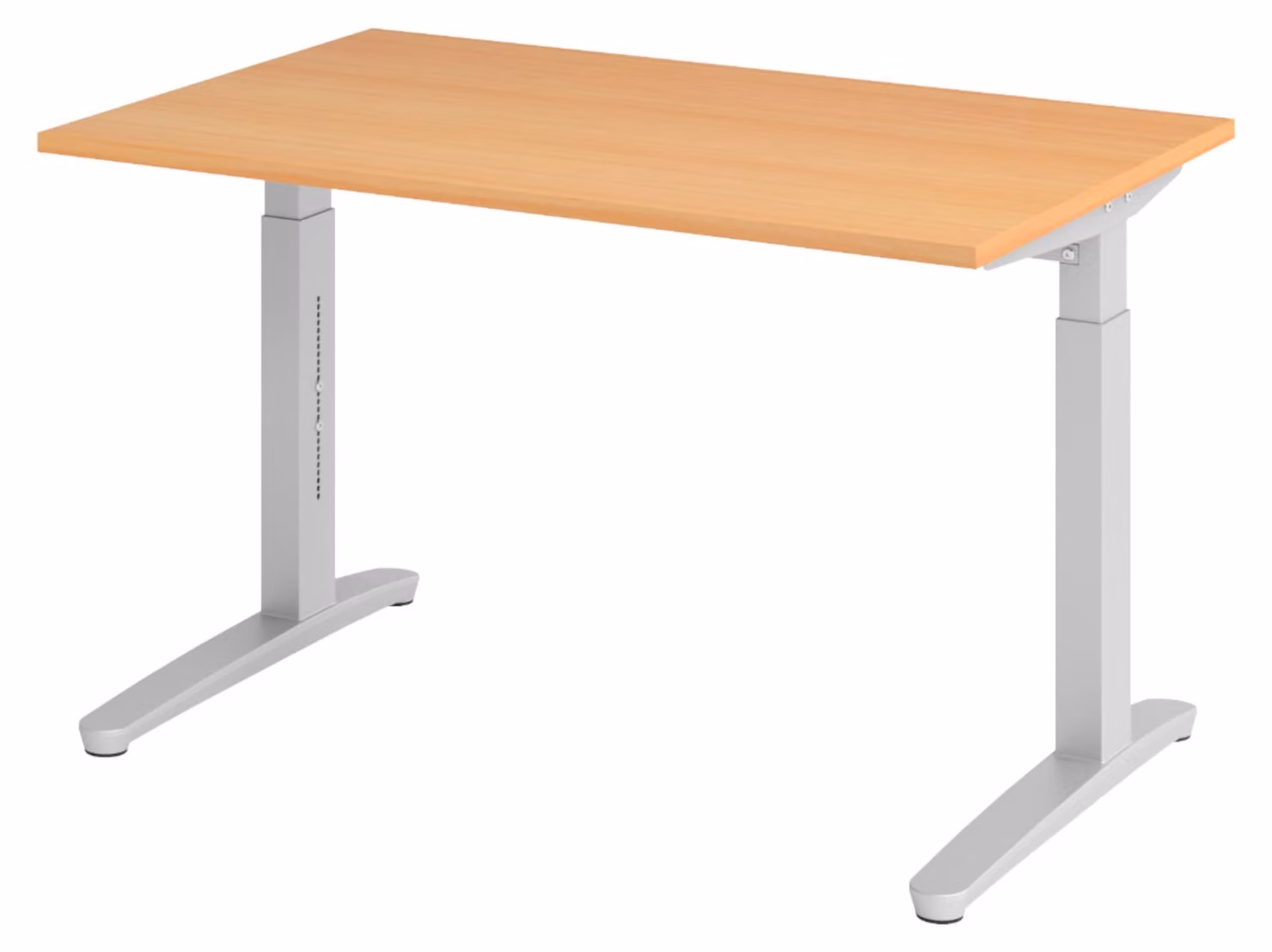 bümö Scrivania Serie-XB - Struttura: argento, finitura: faggio, dimensioni: 120 x 80 cm