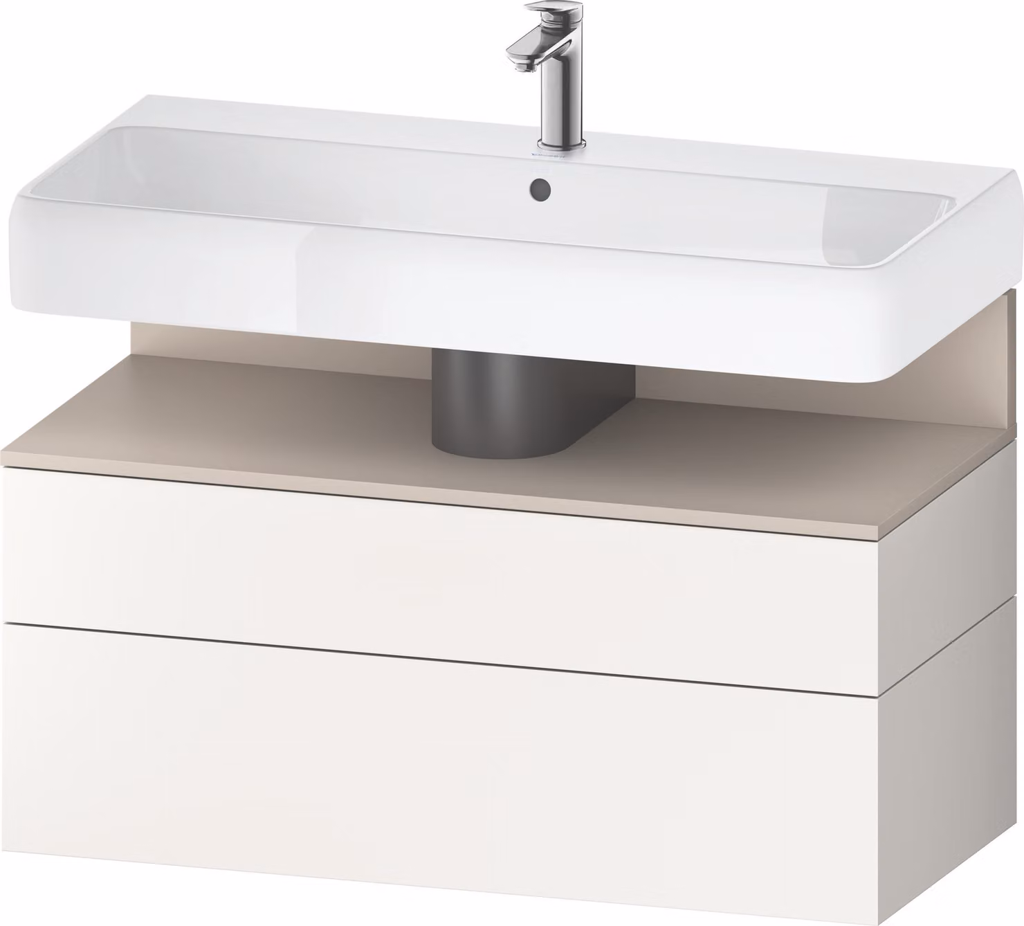 Duravit Collection One Meuble sous-lavabo, 1 tiroir et 1 tiroir, 990x470x590mm, en niche Taupe Matt, QA4395091840010, QA4395091840010