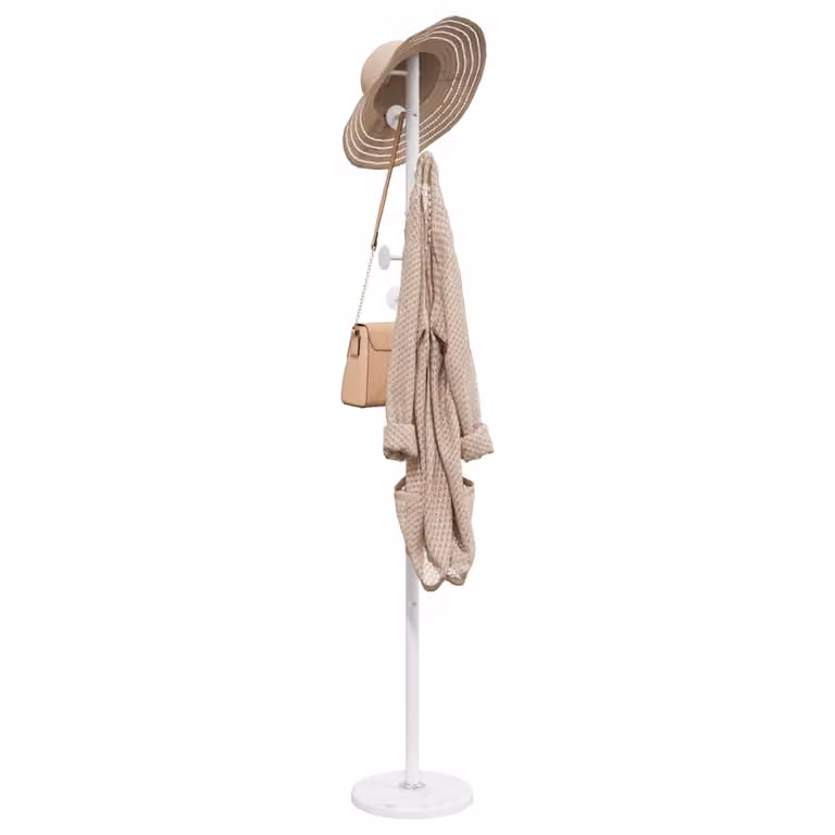 vidaXL Appendiabiti in Metallo Bianco con Ganci Distribuiti Altezza: 176 cm