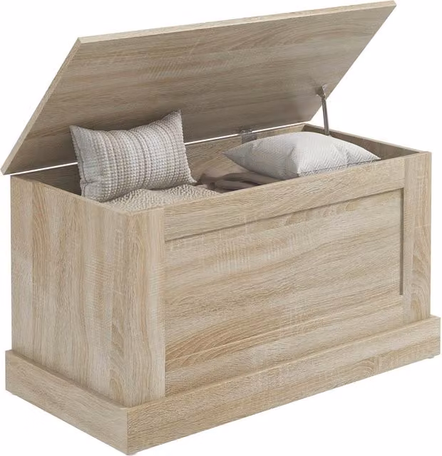 Cassa in legno Zephmum per contenere giocattoli, colore naturale, L 80 cm x P 40 cm x H 45 cm