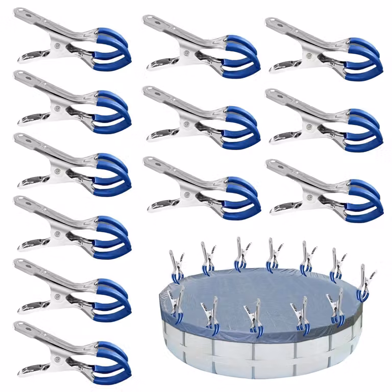 Solidchoice - Set di 12 morsetti in metallo per coperture di piscine