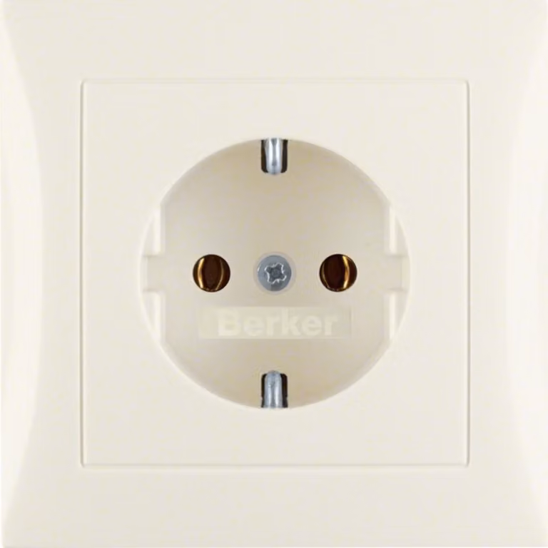 Berker 47428982 Presa SCHUKO con piastra di copertura bianca, lucida Berker S.1