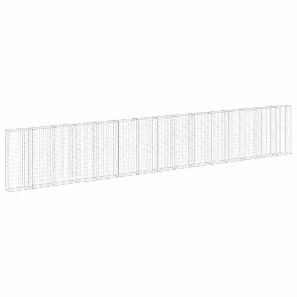 Gabbione con Copertura in Acciaio Zincato Argento vidaXL L: 900 cm, P: 30 cm, H: 150 cm – 2