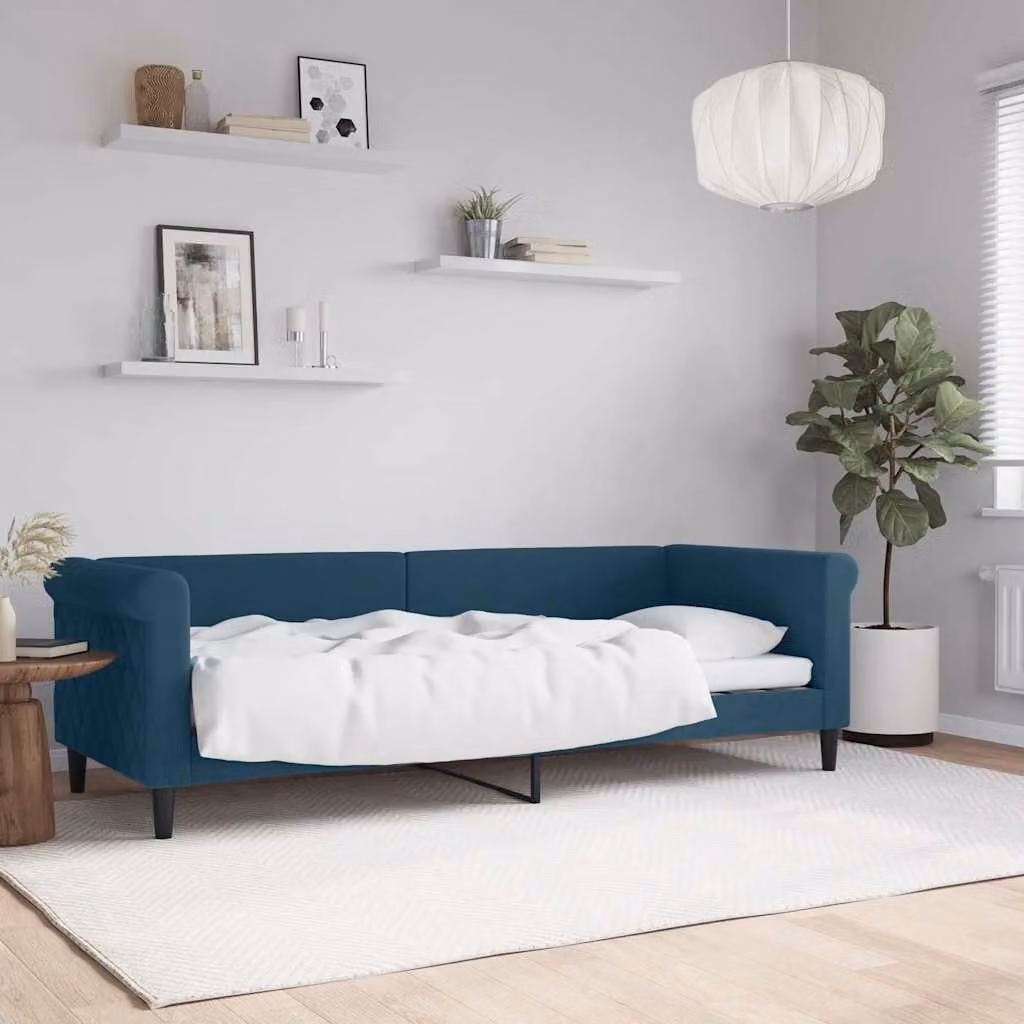 Letto da giorno moderno vidaXL in velluto blu L 200 cm x P 80 cm x H 90 cm