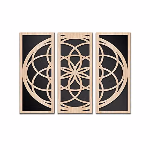 ATOMO - Quadro Arredo LASERCUT Composito Legno E PVC 100X70 cm