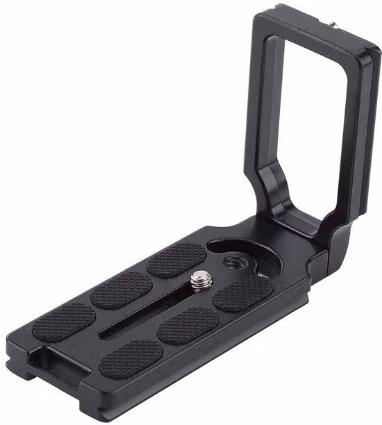 Piastra di montaggio per fotocamera con sistema di aggancio rapido - colore rosso - forma a L - colore rosso - struttura a rete - piastra di montaggio per fotocamere professionali