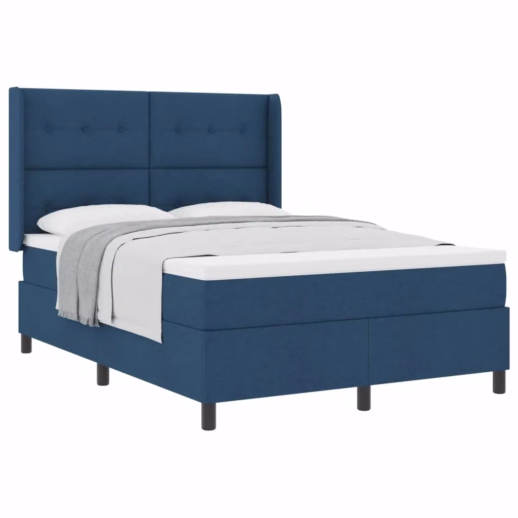 Letto ibrido con materasso e testiera vidaXL in tessuto blu, L/P: 140 x 200 cm – 2