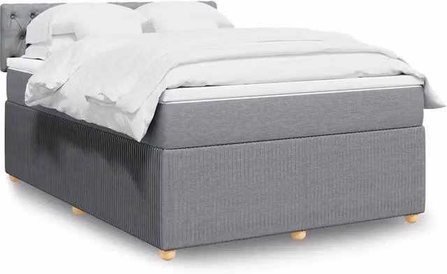 Giroletto a Molle con Materasso Grigio Chiaro 160x200cm Tessuto 3289814