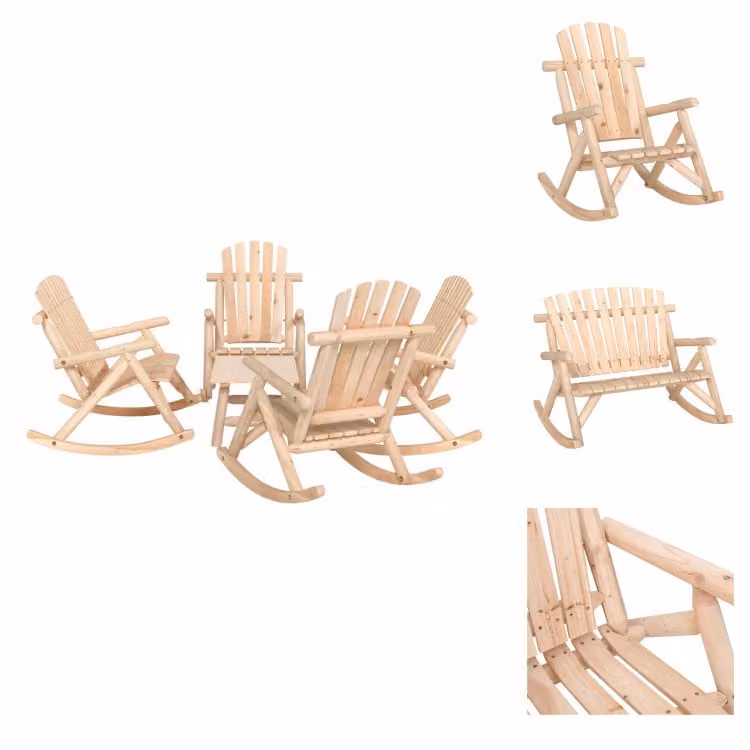 vidaXL Set di 5 pezzi per salotto da giardino in legno massiccio di abete rosso - Set di mobili da giardino
