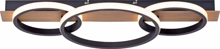 Lampada a LED per legno, metallo nero, aspetto legno, L 68 cm