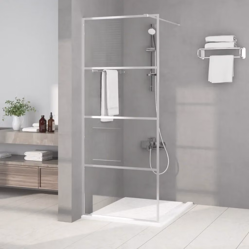 Parete Doccia Walk in DESIGN IN Argento con Vetro Trasparente ESG L: 80 cm, H: 195 cm – 2