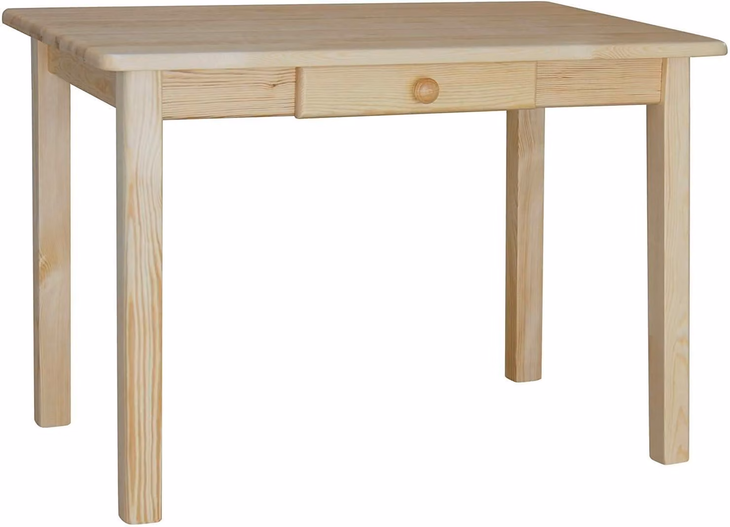 Tavolo da pranzo con cassetto, realizzato in legno massello di pino