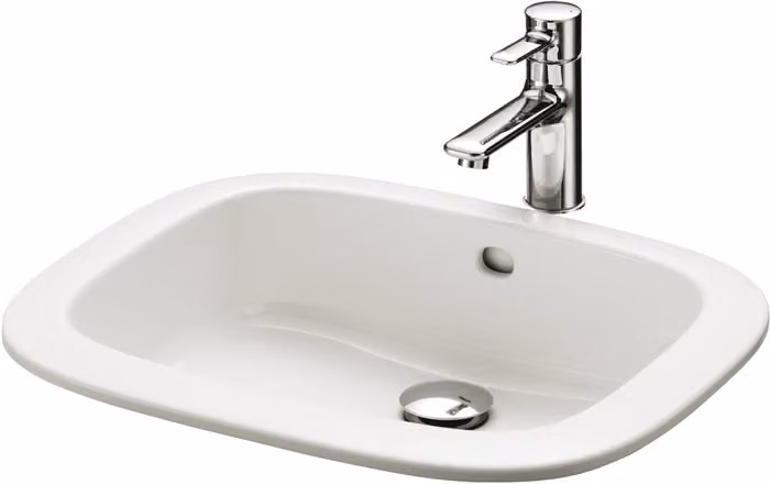 TOTO lavabo encastré, rectangulaire, sans robinetterie, avec trop-plein, 530x450mm, Cefiontect, LW763Y, LW763Y