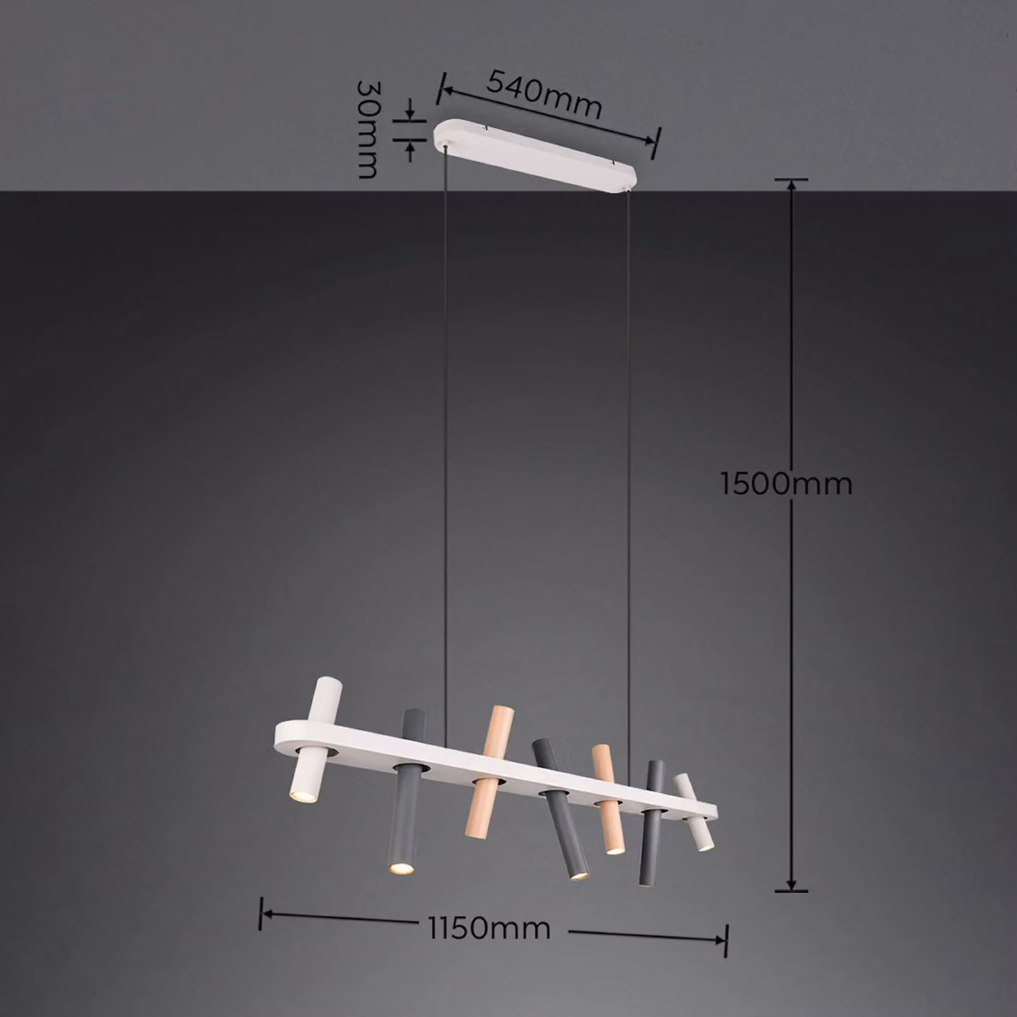 Trio Lighting Lampada a sospensione Terloa, Multicolore, Soggiorno / Sala da pranzo, Metallo, Moderno, Lampada a sospensione