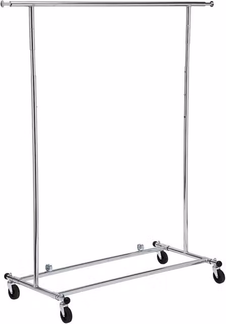 Stender Pieghevole in Metallo Cromato Tosini AC6029CR Argento con Ruote e Portata 30Kg L/P/H: 144 x 56,5 x 128 cm – 1