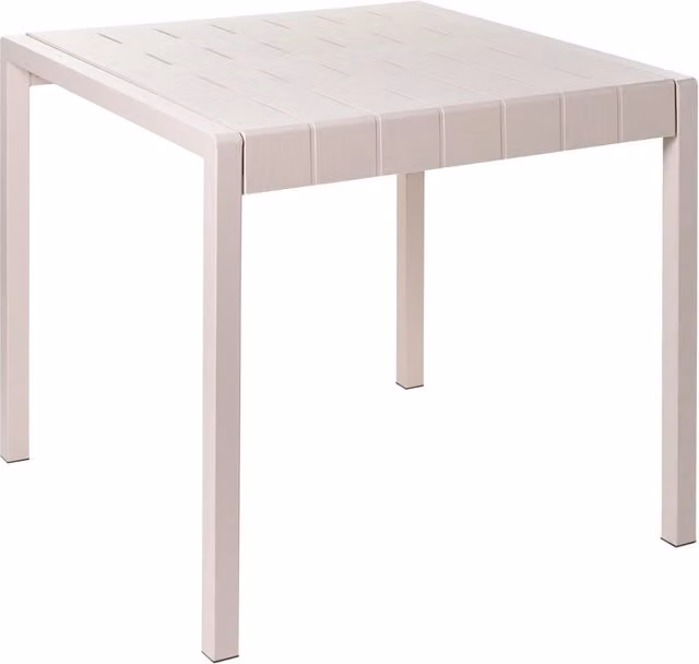 Tavolo da pranzo rettangolare da giardino BELIANI beige e nero resistente alle intemperie per esterno L: 120 cm, P: 84 cm, H: 77 cm