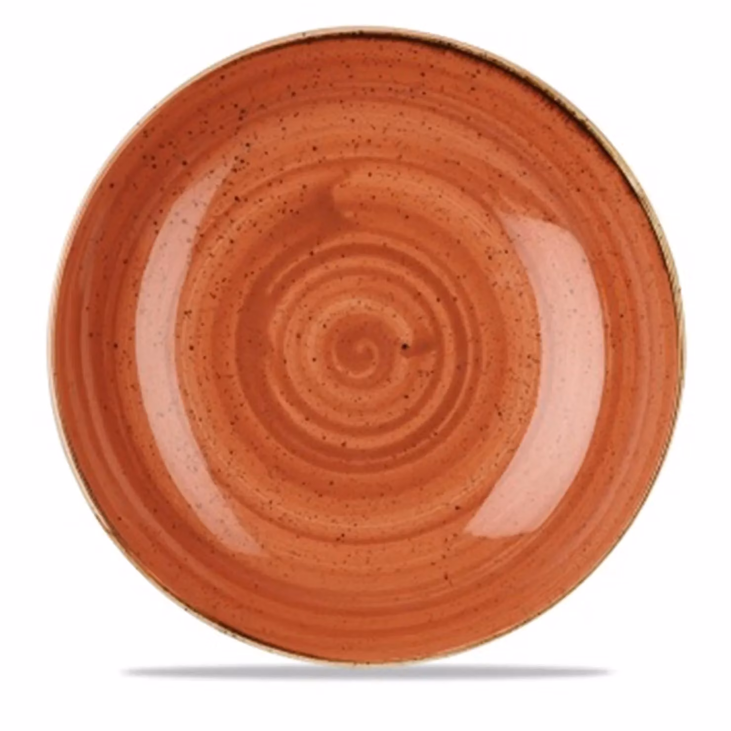 Piatto fondo in porcellana arancio stone, diam. 18cm, 12 pezzi