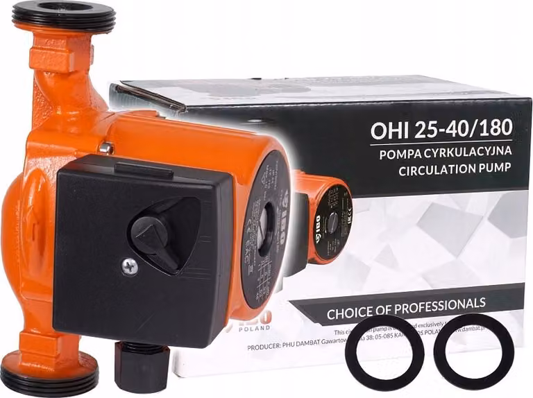 IBO | Pompa Di Circolazione 25-40/180 - Nera - Lunga Durata - Energoefficiente - Regolazione A 3 Velocita