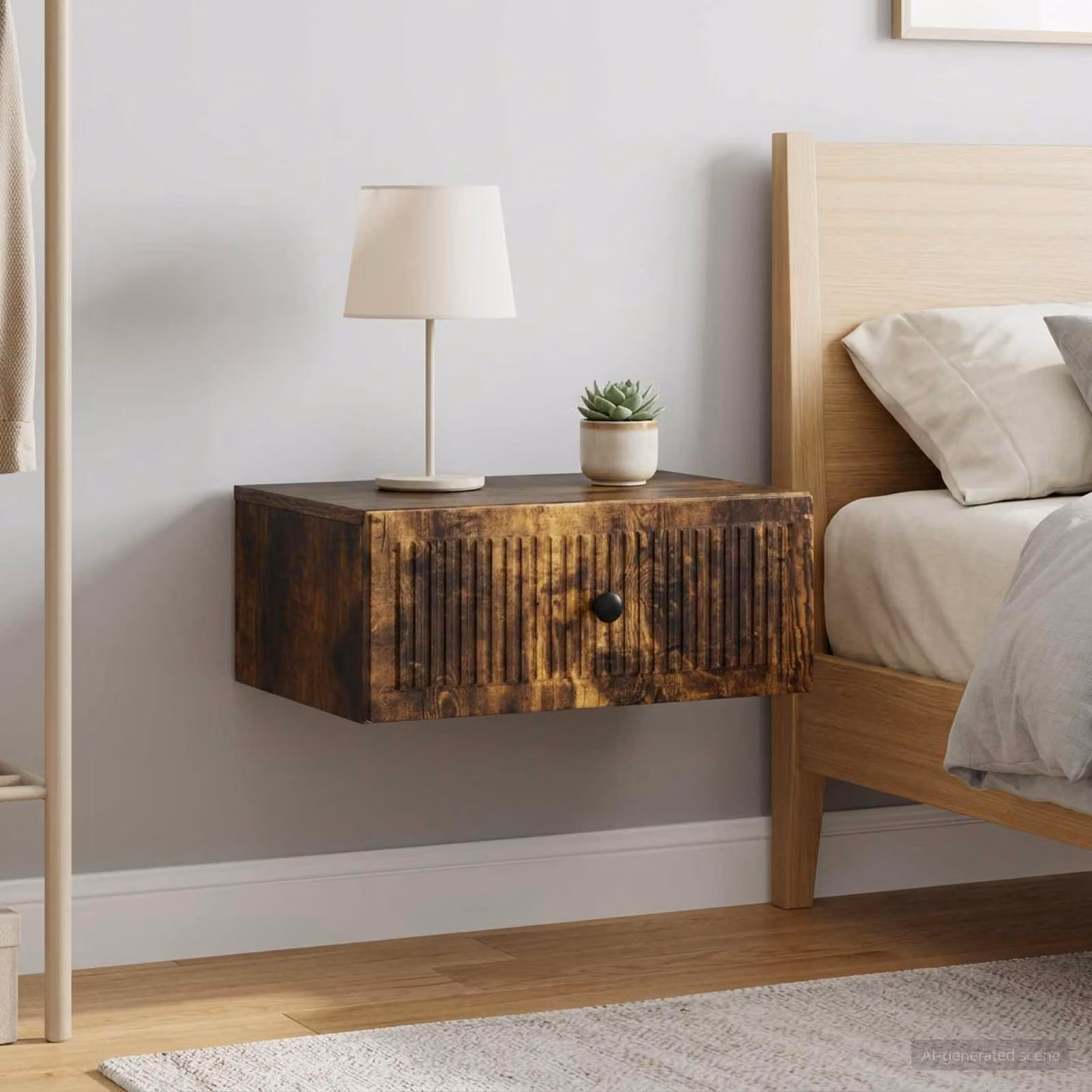 Set di 2 Armadi da Notte vidaXL in Rovere Fumo, L 49 cm x P 34,5 cm x H 20 cm