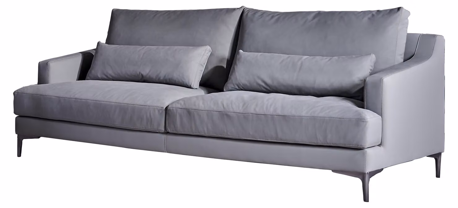 Italienische Designer Möbel Hochwertige Dreisitzer Couch Polster Leder Sofa