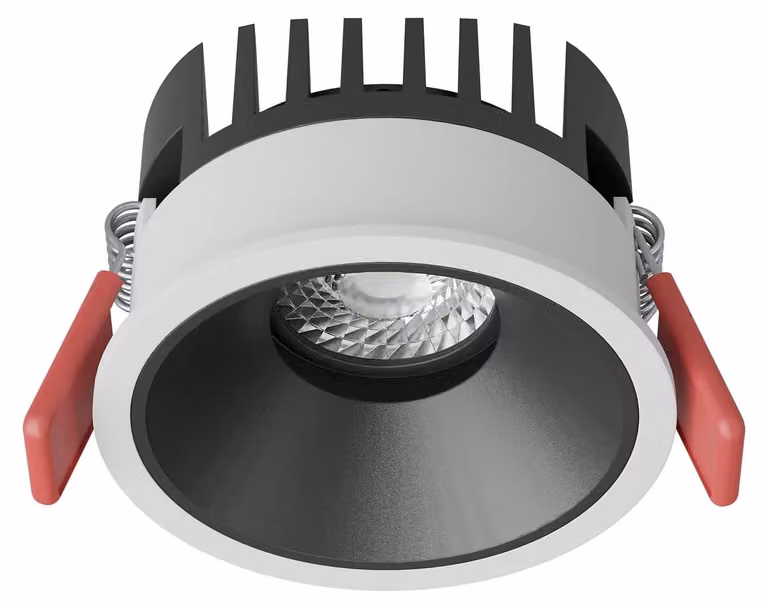 ARELUX XZEN REC. PLAFONIERA INCASSABILE TRIAC 10W 220-240V AC, indice di resa cromatica (CRI) 90, angolo di emissione 36°, finitura: bianco/nero - temperatura di colore: 3000K - Plafoniera in gesso (da verniciare) (modello ZN02WW TRIAC SWH/SBK)