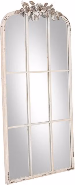 Specchio da parete Wanderlust Deco in legno bianco stile shabby chic L: 61 cm, P: 5 cm, H: 114 cm