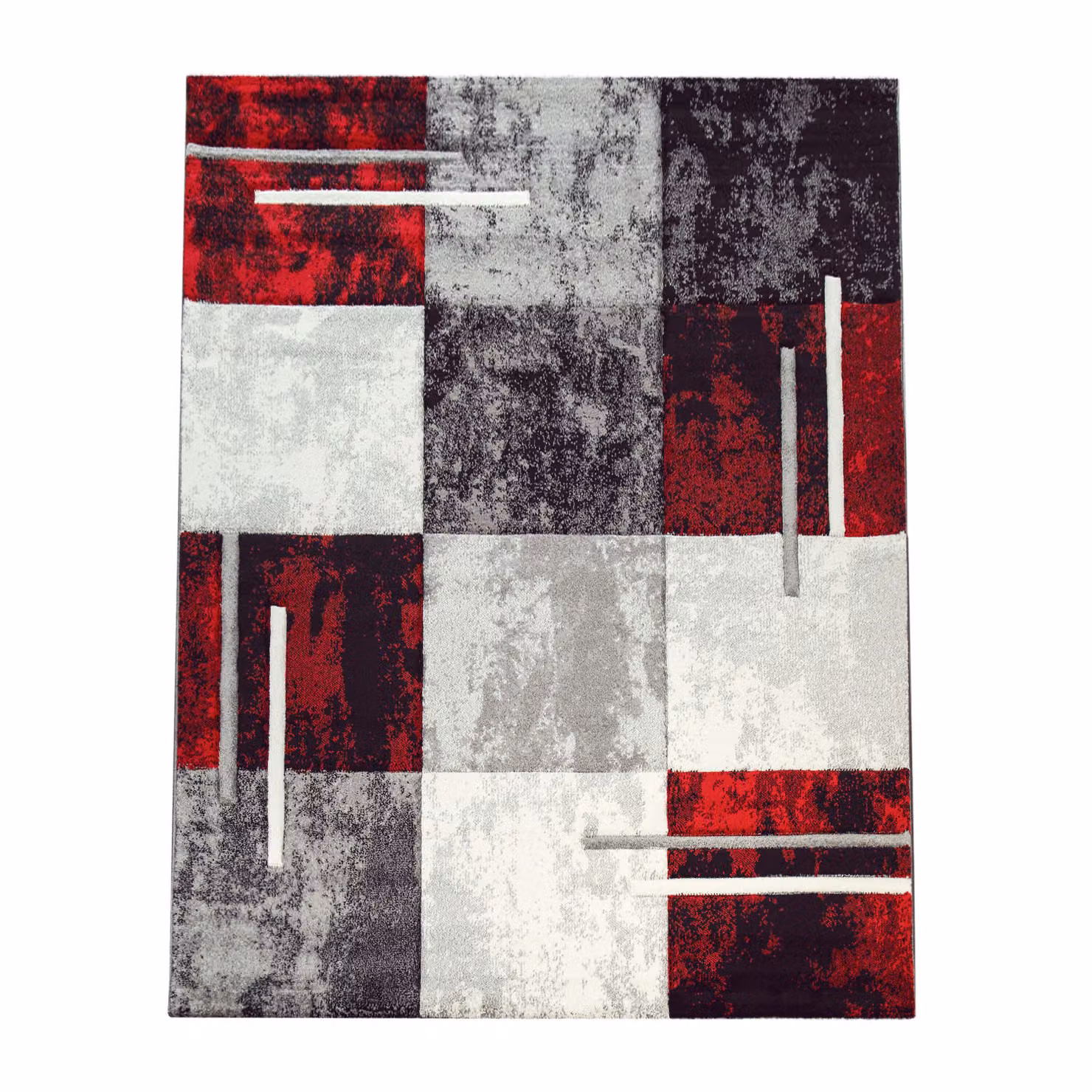 Tappeto moderno Diamora geometrico rosso, nero, grigio e bianco L: 240 cm, P: 330 cm – 3